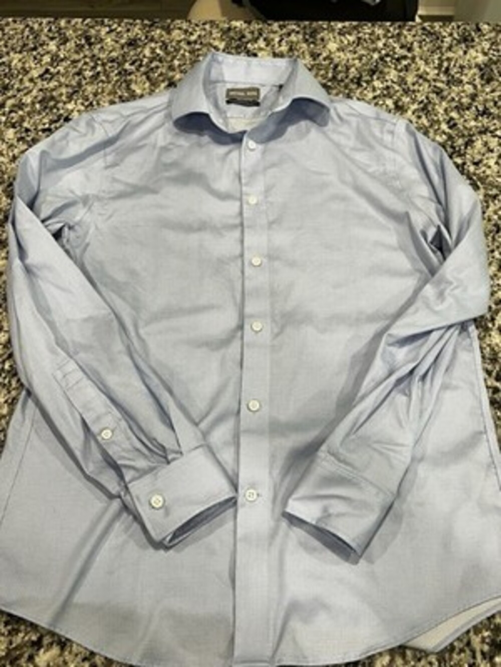 Michael Kors Long Sleeve Slim Fit Comfort Stretch Dress Shirt Blue, 15.5-32/33